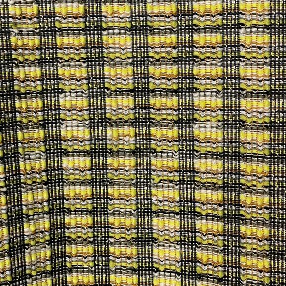 Who Wear What When Where Anthropologie Small Halter Top Plaid Tweed Yellow Woven - Picture 3 of 6